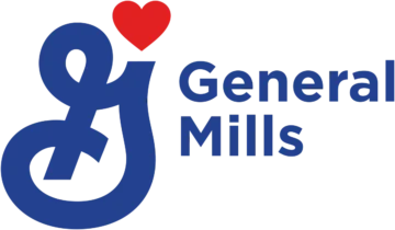 General Mills logo featuring blue stylized 'G' with red heart symbol, representing major food manufacturer and supplier for foodservice industry.