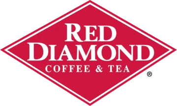 Red Diamond Coffee & Tea brand logo featuring a diamond shape with white text, representing a trusted wholesale coffee and tea supplier for foodservice distributors.