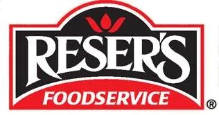 Resers Foodservice logo featuring red and black branding, representing a major food distributor serving commercial foodservice and wholesale food supply industries.