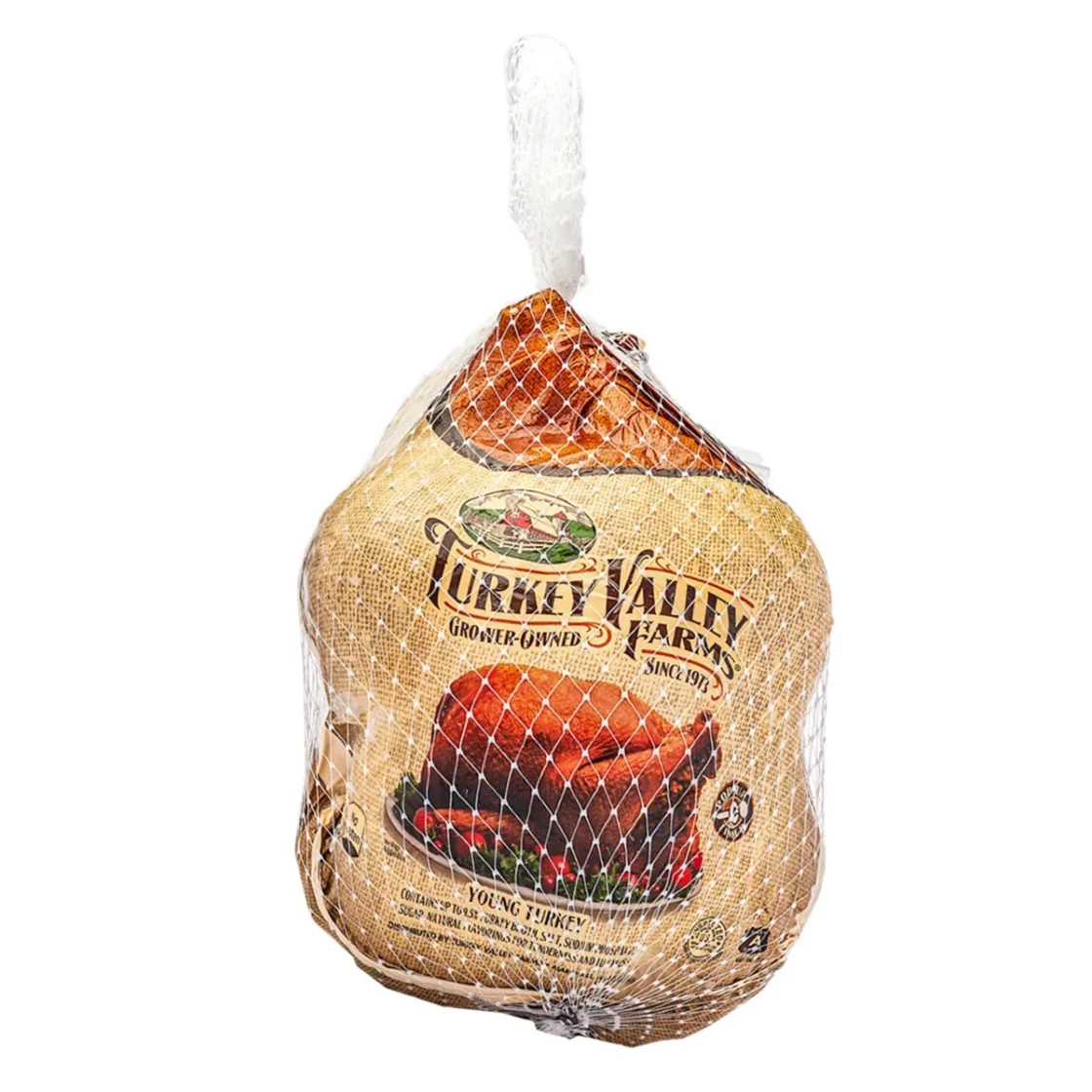 Packaged whole young turkey from Turkey Valley Farms, grower-owned since 1971, suitable for foodservice and wholesale distribution.
