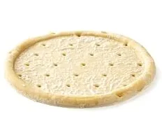 Unbaked pie crust shell with crimped edges, ready for filling and baking. Ideal for commercial foodservice and wholesale distribution.