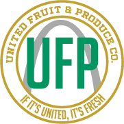 United Fruit & Produce Co. logo featuring green letters UFP in circular seal design for food distribution and wholesale supply industry.